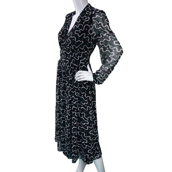 Diane Von Furstenberg DVF Womens Size 6 Erica Dress V Neck Long Sleeve POCKETS - Picture 8 of 16
